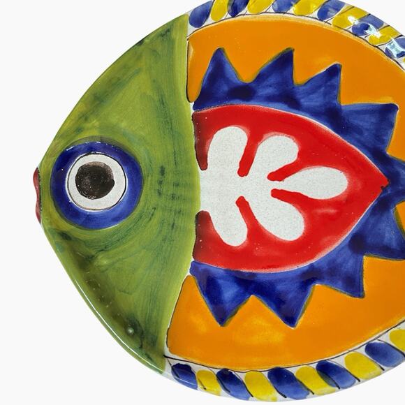 DeSimone Home Decor Wall Art Ceramic Fish Bold Colors Hand Painted Italy Signed - Picture 3 of 10